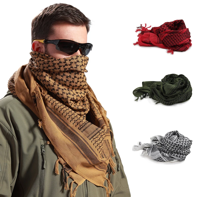 

1 pcs Thick Muslim Hijab Tactical Desert Arab Scarves Men Women Winter Windy Military Windproof Hiking Scarf