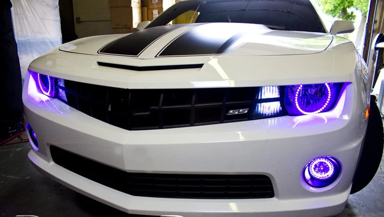 Wifi беспроводной RGB многоцветный светодиодный Angel Eye Halo кольца дневной свет DRL для Chevrolet Chevy Camaro 2010 2011 2012 2013