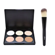 POPFEEL 6 цветов пудра для лица+ кисти для масла-контроль теней порошок осветляет база для макияжа пудра консилер 55 г