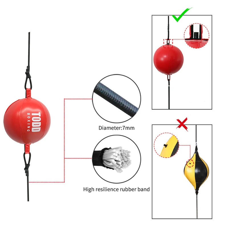 Double End Punching Ball Bag Set Hanging Boxing Reflex Ball for MMA Muay Thai Speed Agility Training Fitness Sports Equipment