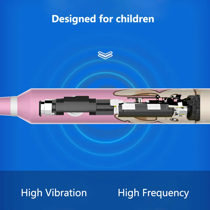 Детская электрическая зубная щетка с рисунком из мультфильма для От 3 до 12 лет батарея детская зубная щетка звуковая детская зубная щетка с 2 щетками