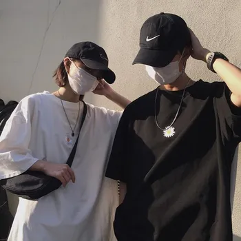 

NiceMix embroidery floral t shirt short tiktok clothes sleeve streetwear women clothing tops 2020 Korean summer couple tshirt