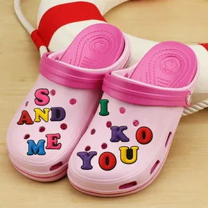 1 шт. заглавная буква ПВХ украшения для обуви 26 Английских Букв обувь аксессуары обувь пряжки Croc JIBZ дети лучший подарок - изображение