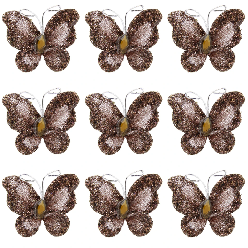  50± Glitter Wired Mesh Stocking Butterfly Wedding Invitations Card Making 3x2cm - 4000128345004
