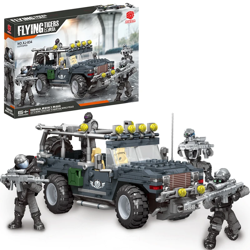 

SWAT Team Flying Tiger Car Building Blocks Fit Legoing City Technic Police Set Vehicle Soldier Weapon Bricks Children Toy Gift