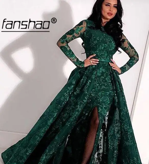 dark green long gown