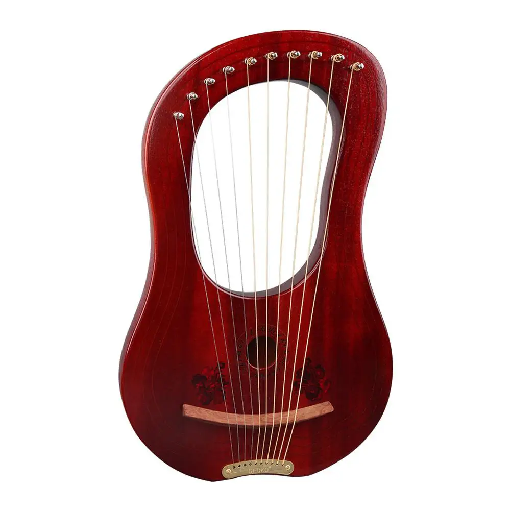 10 String Lyre C Tone панель из красного дерева струнный инструмент с хлопковой