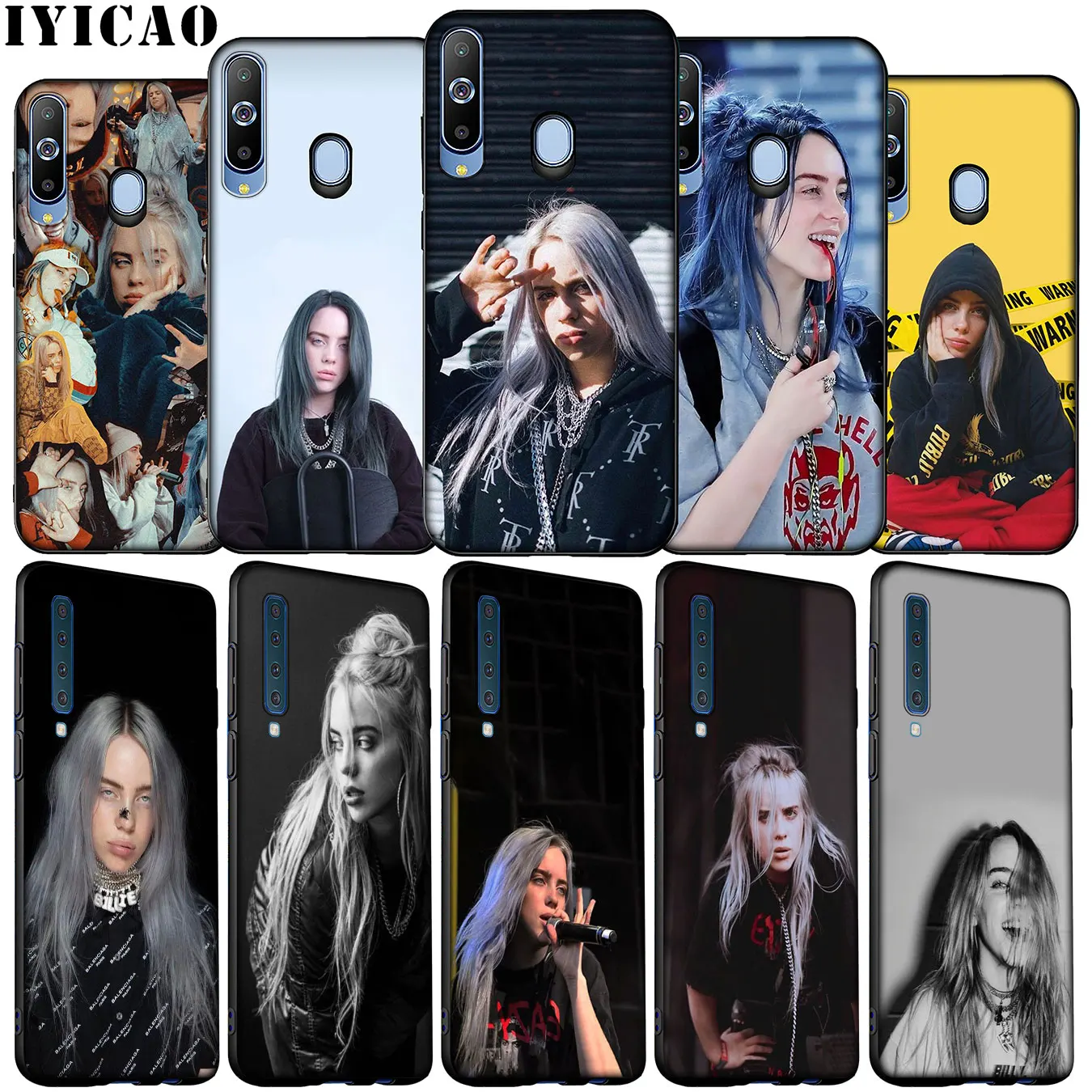 

IYICAO Billie Eilish Music Singer Soft Silicone Case for Samsung Galaxy A70 A50 A60 A40 A30 A20 A10 M10 M20 M30 M40 Phone Cover