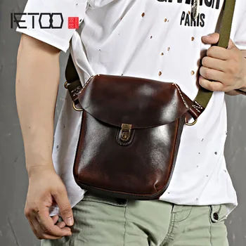 

AETOO Men's slanted bag, vintage do old cowhide shoulder bag, men's leather bag