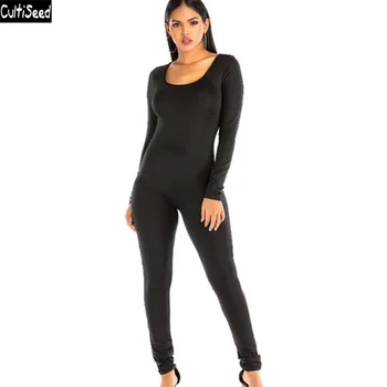 

Cultiseed Women Solid Color Jumpsuit Rompers Female New Fashion Long Sleeve Jumpsuits Ladies Long Pant Casual Sport Rompers