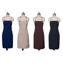 Модный однотонный фартук для мужчин и женщин с карманом