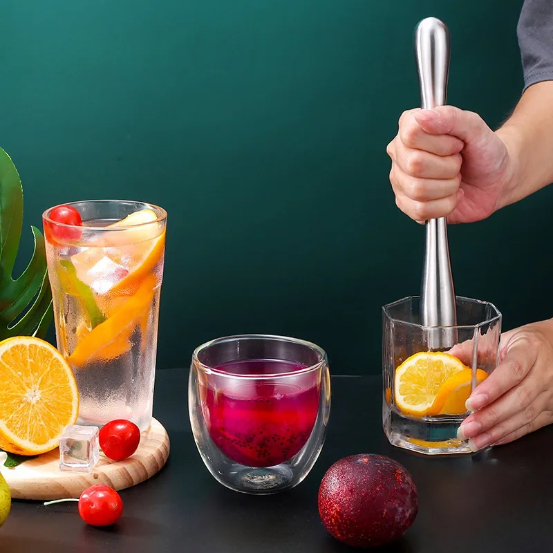 Stainless Steel Cocktail Muddler Wine Mixing Stick Bar Cocktail Shaker Mojito Mint Muddler Ice Crusher Hammer Bartenders Barware
