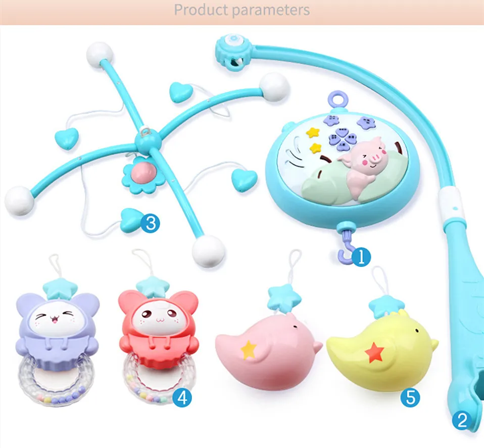 Детская машинка на музыкальный, прикроватный, с колокольчиками для новорожденных, игрушки вращающийся погремушки 553 раннего образования Содержание история машина с проекцией
