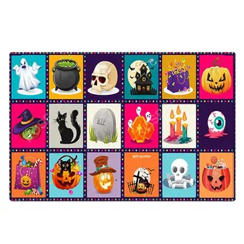 

Halloween multi-patterned floor mats Rug Soft Flannel Floor Mat Carpet Non-Slip Back Bathroom Door Home Decorations