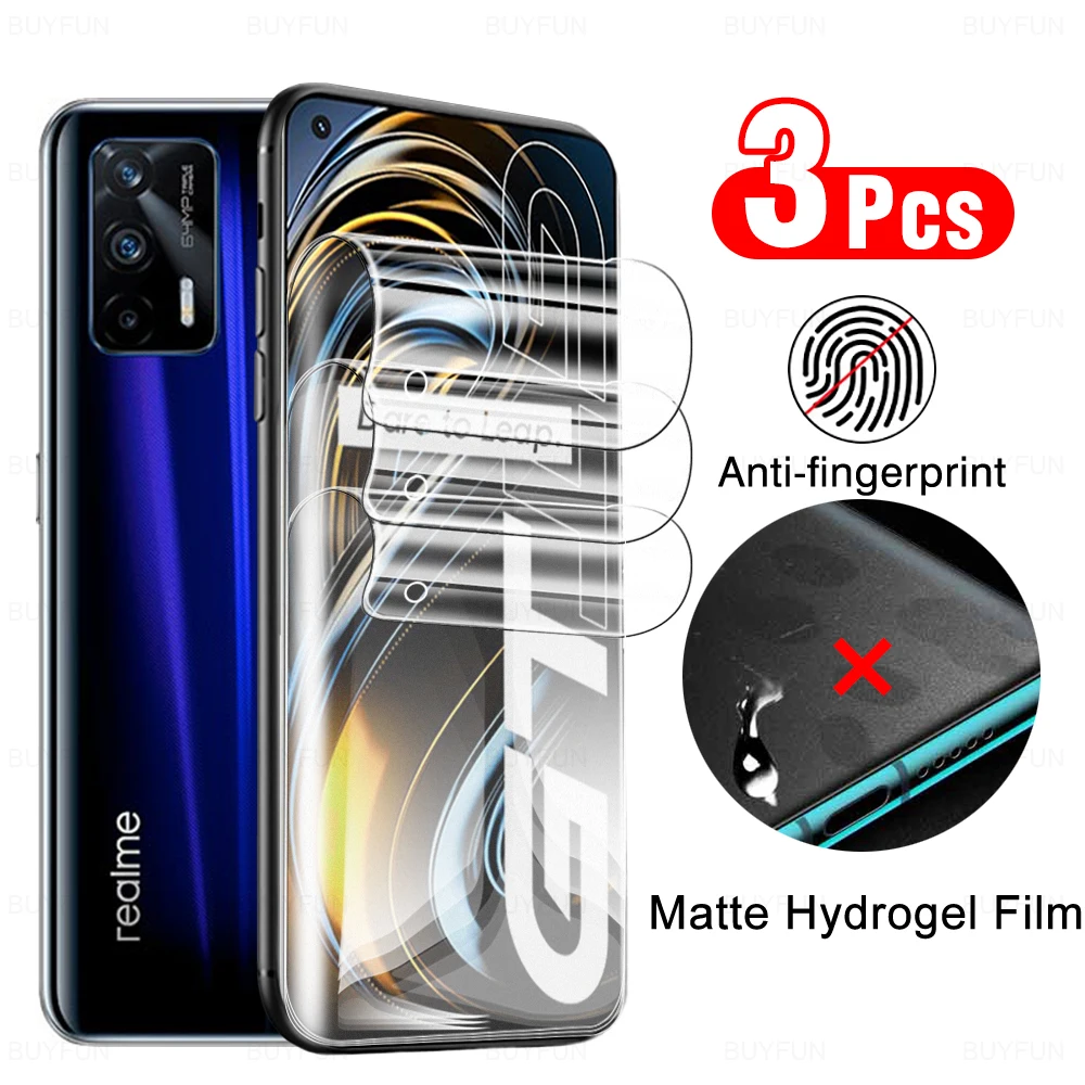3 шт. матовая Гидрогелевая пленка против отпечатков пальцев для Oppo Realme GT NEO A54