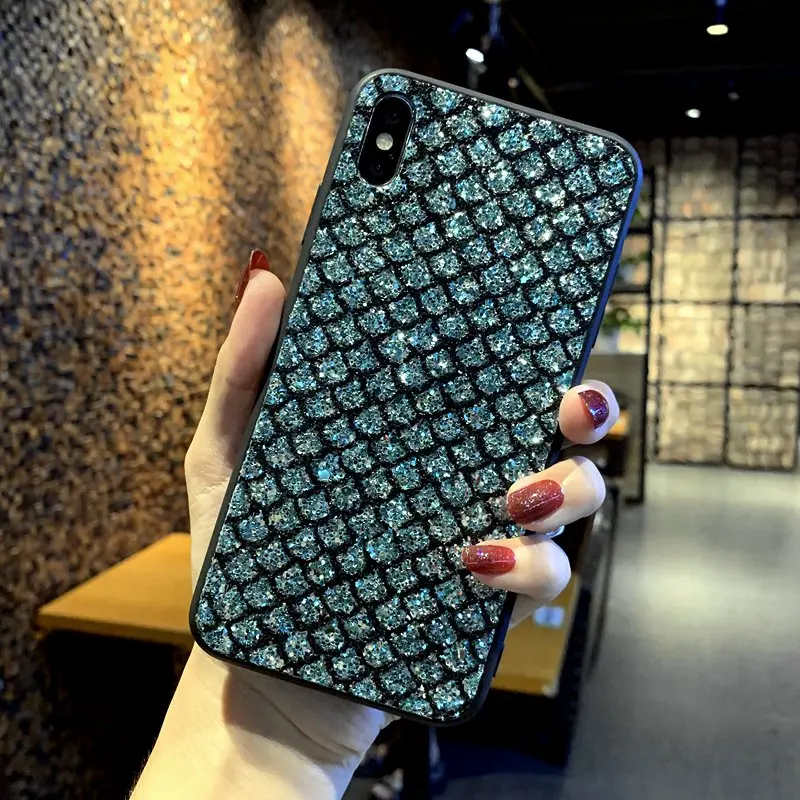 Роскошный Блестящий Футляр для samsung A50 S8 S9 S10 lite A10 A20 A30 A40 A70 M20 Note 9 8 для iPhone XS Max XR 7 8 6 S плюс блестящий чехол - Цвет: Green