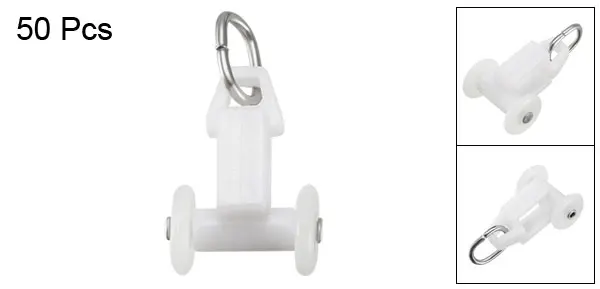 11mm 50pcs Uxcell ролики для занавесок пластиковые 2 колесные переноски драпировки рельсы раздвижные планеры для окон занавески для душа - Цвет: 11mm 50pcs