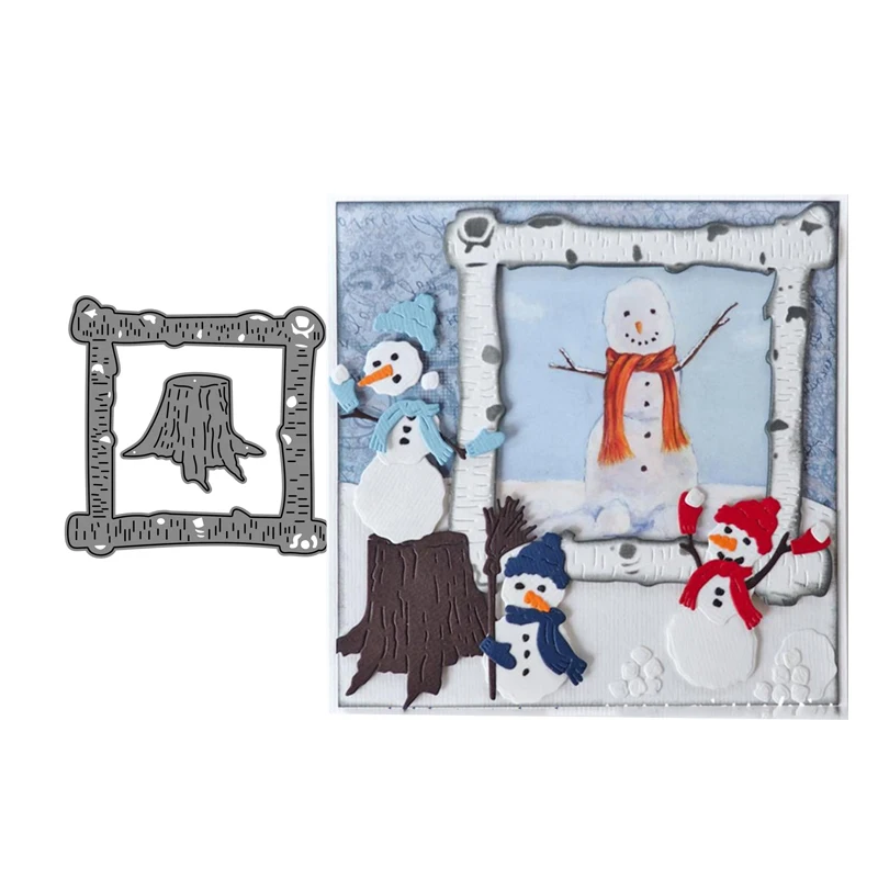 

Metal Cutting Dies Scrapbook Tree Stump Square Frame Die Cut Card Make Stencil Craft Folder Paper Album Alinacrafts Decoration