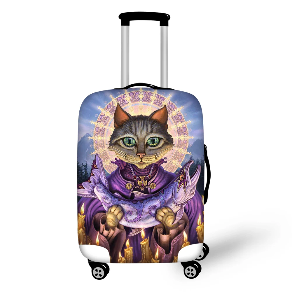 CDGX1609 Elastic Luggage Cover Gothic Cat Lady Dustproof Protective Cover For Travel Suitcase Dust Covers 18-32 inch Trolley Case - Цвет: CDGX1609
