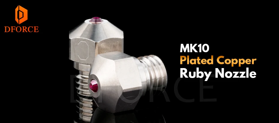 DFORCE MK10 медный красный распылитель PTFE резьба M7 для Micro Swiss MK10 HOTEND MK10 нагревательный блок PETG ABS PEI PEEK нейлон