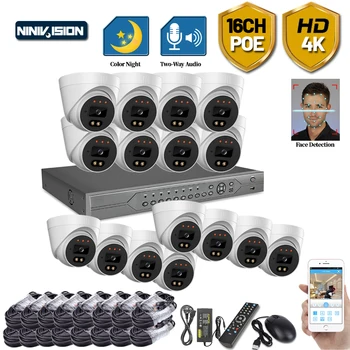 

H.265 CCTV Security System Kit 16ch 5MP NVR 4K Outdoor HD Color Night Vision Video Surveillance IP Camera IP66 Weatherproof