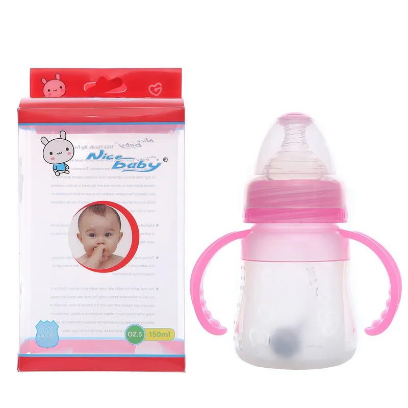 

Infants Liquid Silicone Nursing Bottle Large Diameter 150 Ml Automatic Straw Shatter-resistant Feeding Bottle