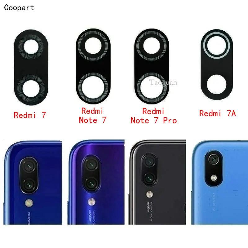 Стекло для объектива задней камеры 2 шт./лот петарт Xiaomi Redmi 7 7A 8 8A Note 6 Pro с наклейкой