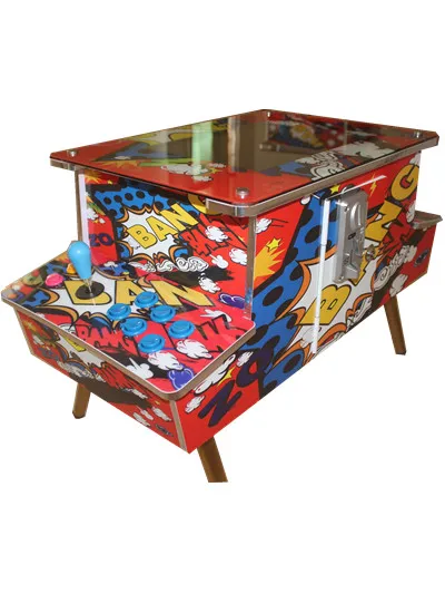 Аркадная игра журнальный столик шкаф для игрового автомата комплект Jamma 60 в 1 классическими играми 2 кристалла по бокам до 2 игроков(15 дюймов ЖК-дисплей монитора