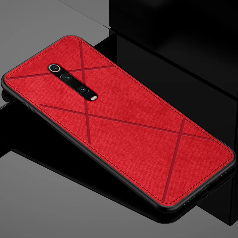Чехол для Xiaomi mi 9t pro, чехол для xio mi 9 lite, задняя крышка, ударопрочный, тканевый, мягкий, tpu, mi 9 se, противоударный корпус, матовый чехол - Цвет: red