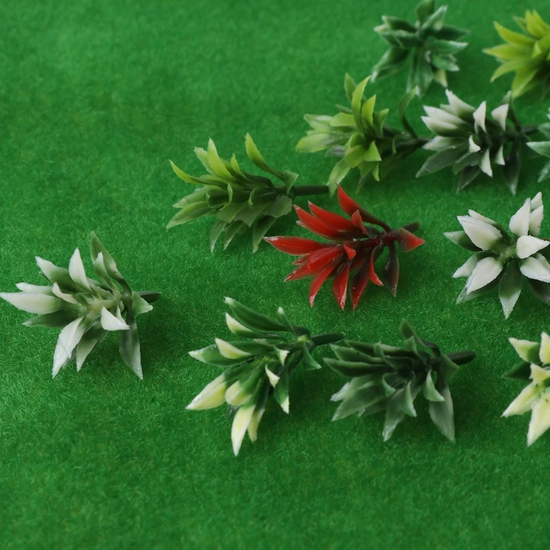 

100pcs 1:100 HO Scale Flower Grass Mix Colors Model Trains Layout Railway