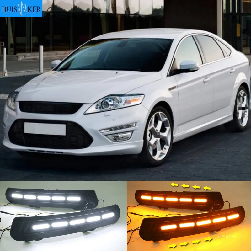 

LED For Ford Mondeo 2011 2012 2013 Driving Daytime Running Light DRL fog lamp 12V Relay Daylight With Turn Yellow Signal