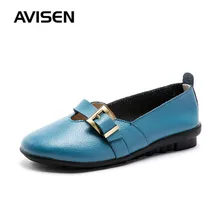 Модные однотонные женские туфли на плоской подошве; женская обувь из натуральной кожи; удобные весенние лоферы; повседневная женская обувь на плоской подошве