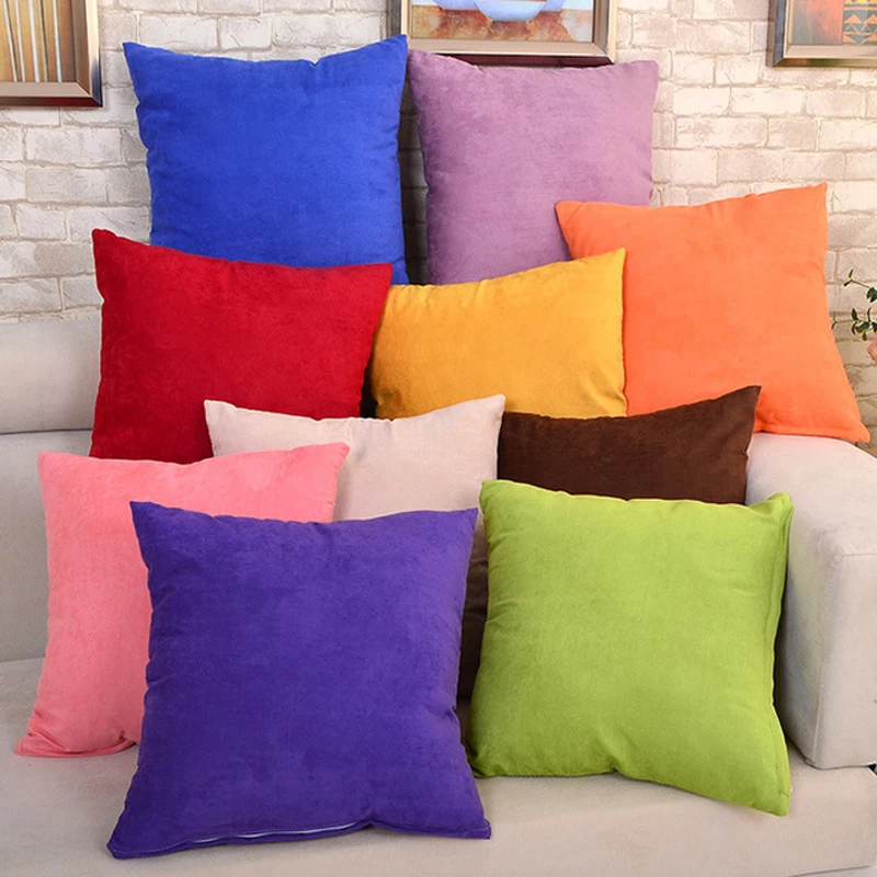 New Decorative Pillows Soft Sofa Waist Throw Cushion Cover Solid 45 x 45cm Living Room Cushion Covers Home Decor Decoration