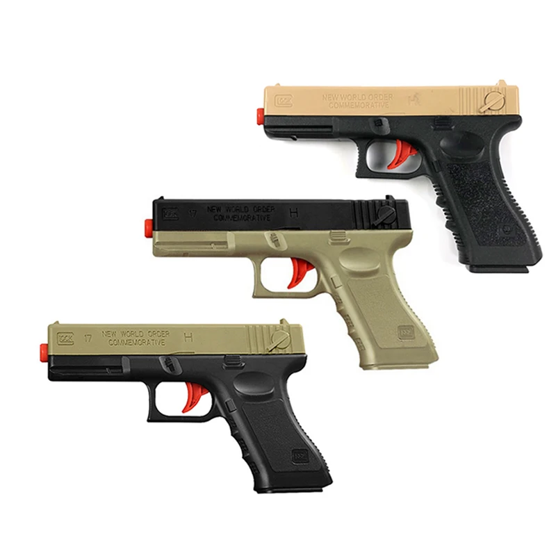 2шт Пластиковый M1911 Glock игрушечный пистолет ручной водяной гель мяч пулемет для