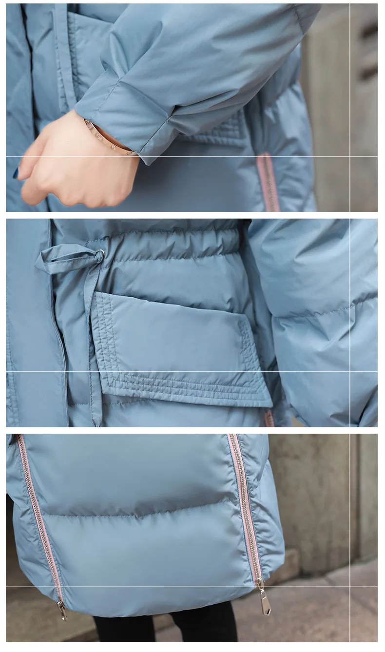 Factory Winter Hcnl18133 with Genuine Fur Collar Korean-style Women's Fashion Hooded down Jacket