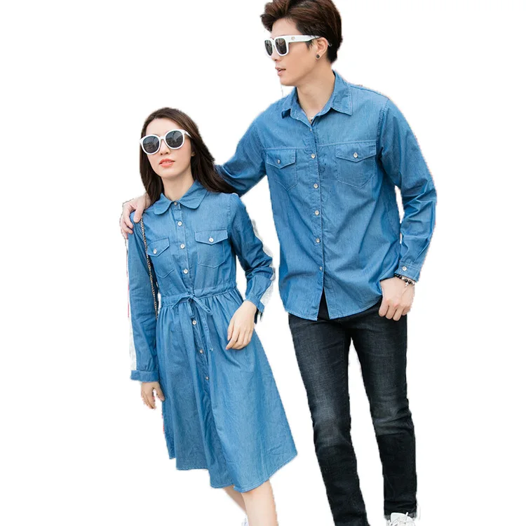 Family Matching Denim Blouse Look 
