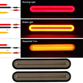 

YOSOLO 2Pcs Stop Flowing Turn Signal Brake Lamp Turn Indicator LED ATV Truck Trailer Lights Waterproof Car Rear Tail Light