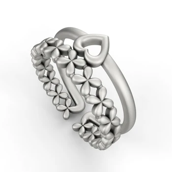 

High Quality 925 Sterling Silver For Women Men Ring Heart Love Couple Rings Vintage Punk Valentines Day Gift Pinky Kpop Jewelry