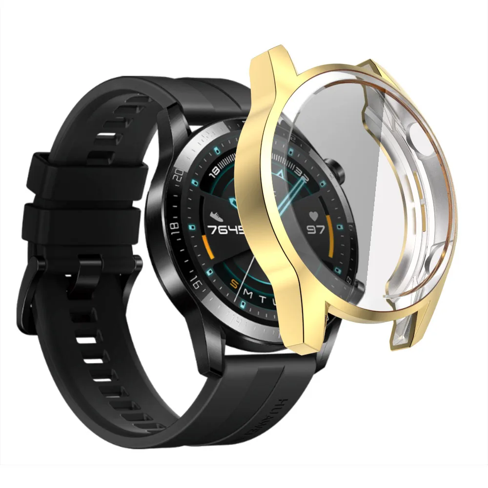 Гальванический ТПУ для huawei Watch GT2 46 мм полный защитный чехол смарт-часы все включено