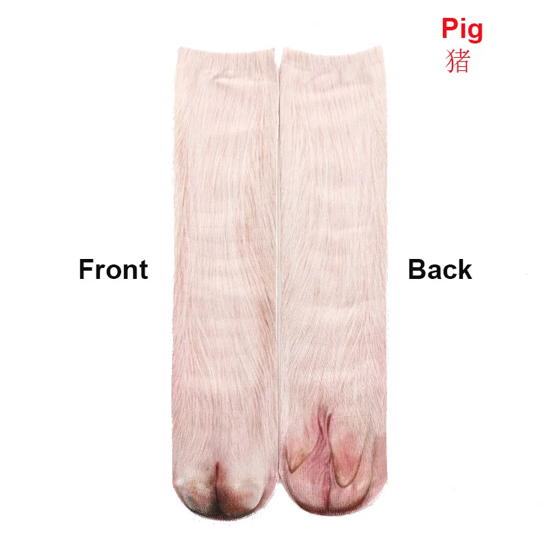 Pig Модные красивые хлопковые носки унисекс с 3D принтом для взрослых и женщин, мужчин короткие детские носки с когтями и кошками, носки с забавными животными - Цвет: Pig