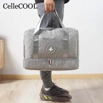

Fashion Travel Bag Dry and Wet Separation Package Waterproof Men Sports Bag Folding Portable Clothing Women Beach Bag