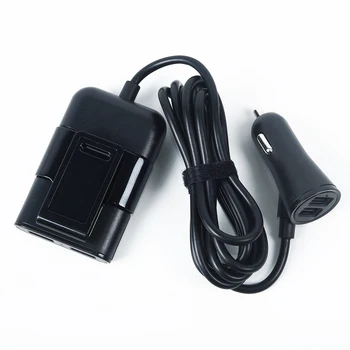 

4-Port USB Car Charger Rapid For Front Back Seat 4.8A Extension-Cable Phone