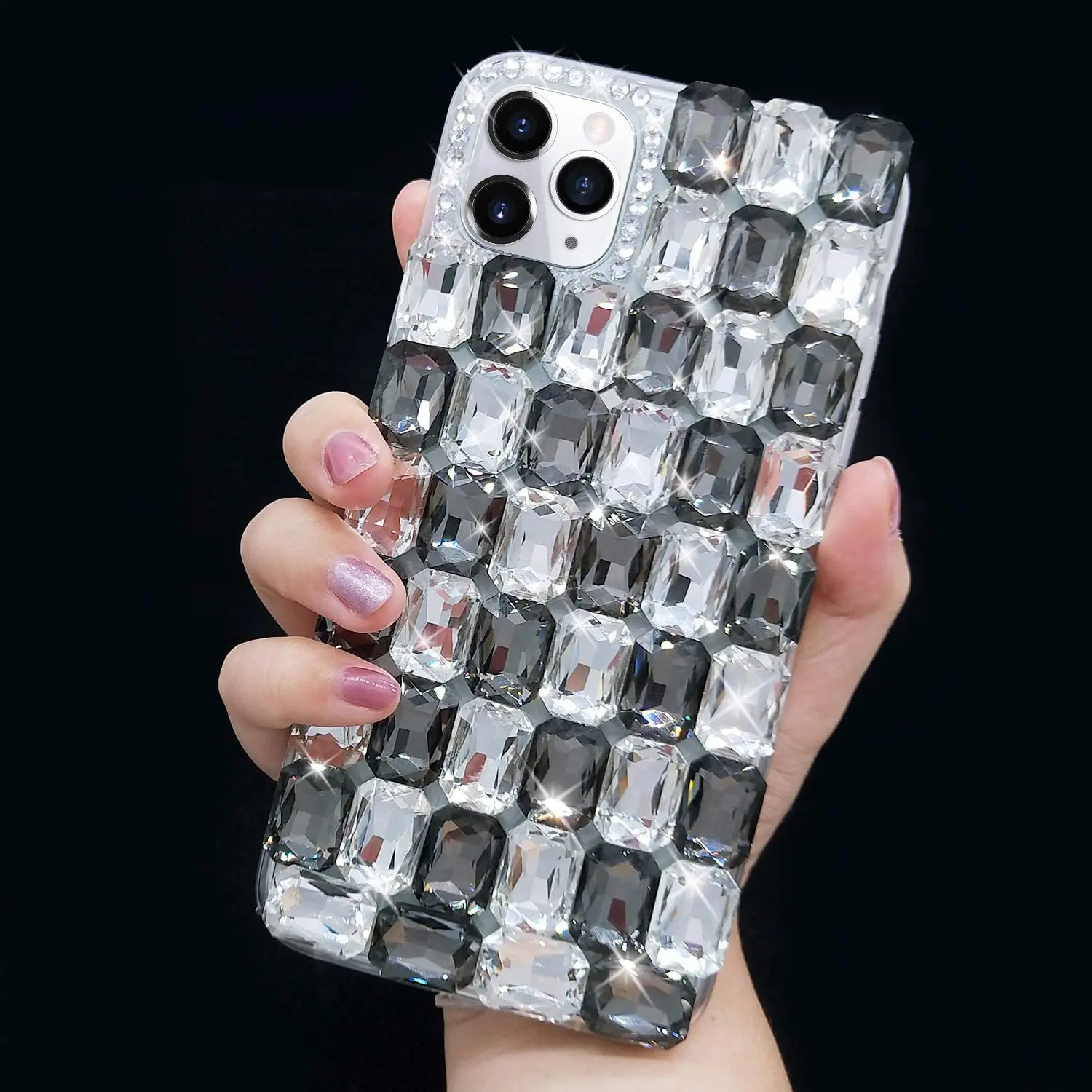 

Luxury Fashion Full Square Crystal Rhinestone Diamond Bling Case Cover For iPhone 12 Mini 11 Pro XS Max XR X 8 7 6 6S Plus SE