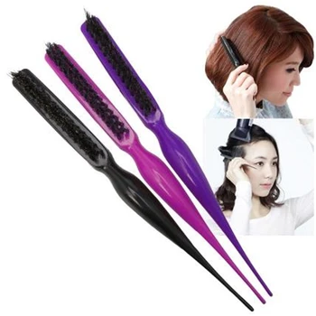 

1PC Salon Comb Hair Teasing Brush Three Row Natural Boar Hair Hair Comb Women And Men Hair Brush