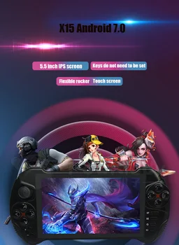 

2019 New X15 Andriod Handheld Game Console 5.5 INCH 1280*720 Screen MTK8163 quad core 2G RAM 32G ROM Video Handheld Game Player