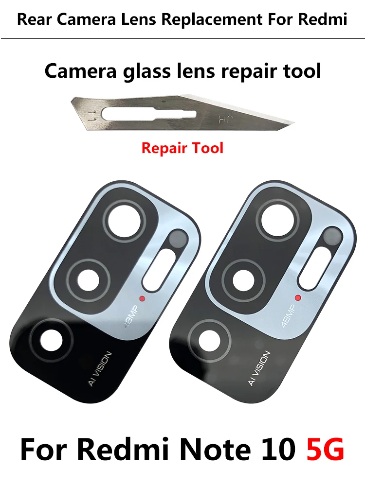 Camera Glass For Redmi Note 10 / Note 10 Pro / Note 10s 11 11s 10 5G Rear Back Camera glass Lens With Glue Adhesive
