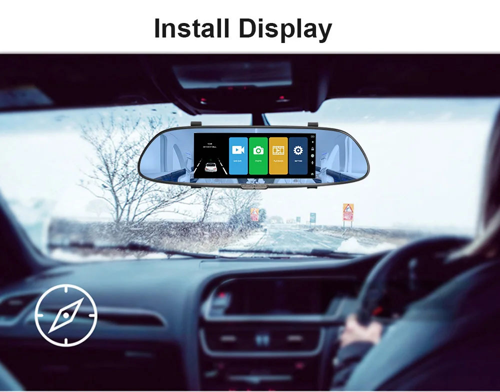 E-ACE A01 Автомобильный видеорегистратор Full HD 1080P 7 дюймов ips сенсорный видеорегистратор камера с двумя объективами с камерой заднего вида Авто регистратор видеорегистратор