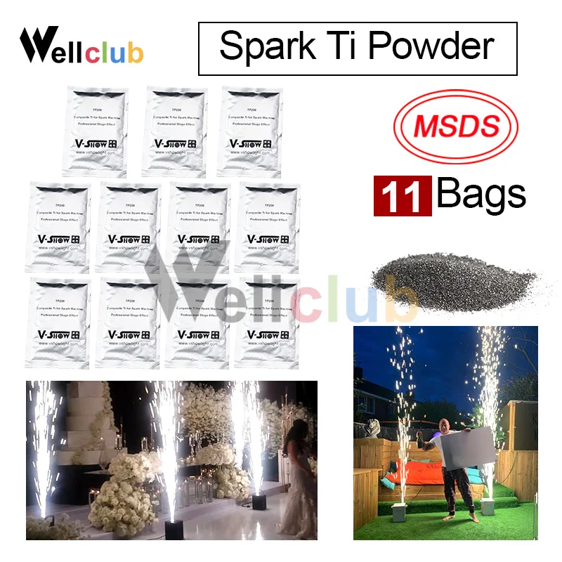 11 пакетов/лот ti порошок для Sparkler 1-5 м DMX Spark машина титановый сцены холодного
