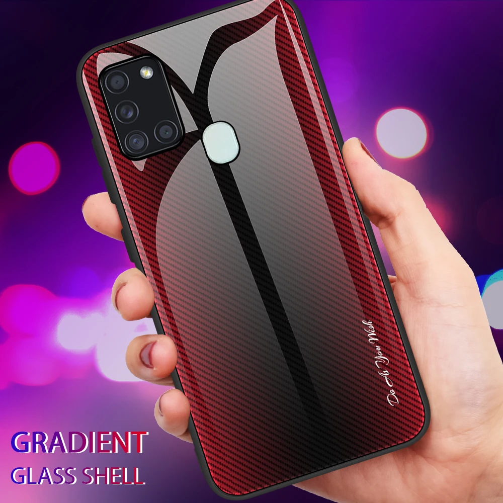 Противоударный стеклянный чехол для телефона Samsung A51 A50 A71 Note20 + S10 S20 Plus Ultra A 20S 10 S 80 90