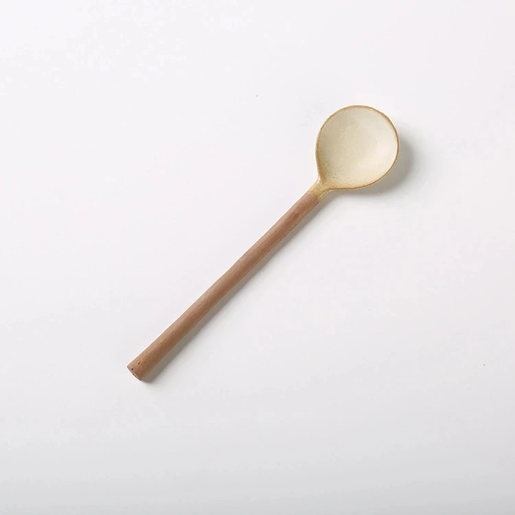 

Mini Accessories Coffee Spoon Kitchen Dessert spoon Dining Round Shape Coffee Ceramic Home Kitchen Tableware YORO